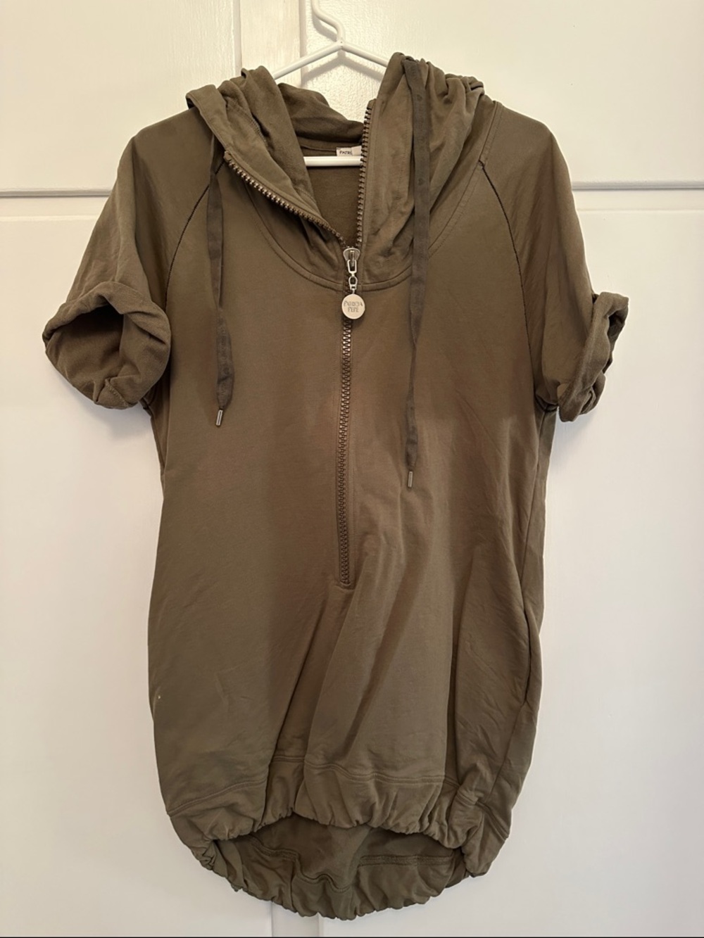 EUC Patrizia Pepe Green Zip Sweatshirt Tunic My World Bedazzled